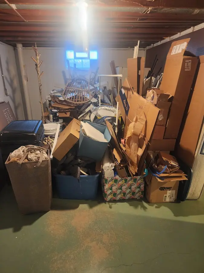 Roll-off dumpster container at job site for 6 Yard Dumpster Rental in Hanahan